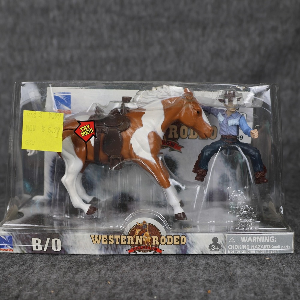 New-Ray Toys Western Rodeo Champion Horse Cowboy Action Figure B/O 76704 Toy